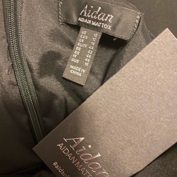 NWT Aidan Mattox One Shoulder Crepe Dress - Picture 6 of 6